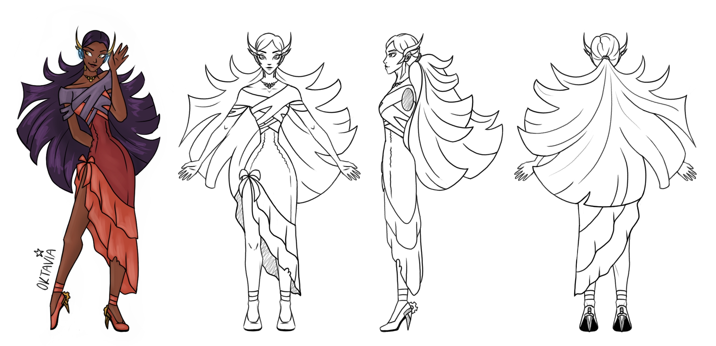 Milene Character Turnaround – Concept Art