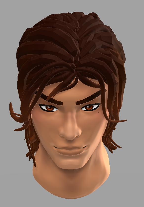 Multiple views of a semi-realistic male head sculpt in ZBrush, displaying different angles and lighting.